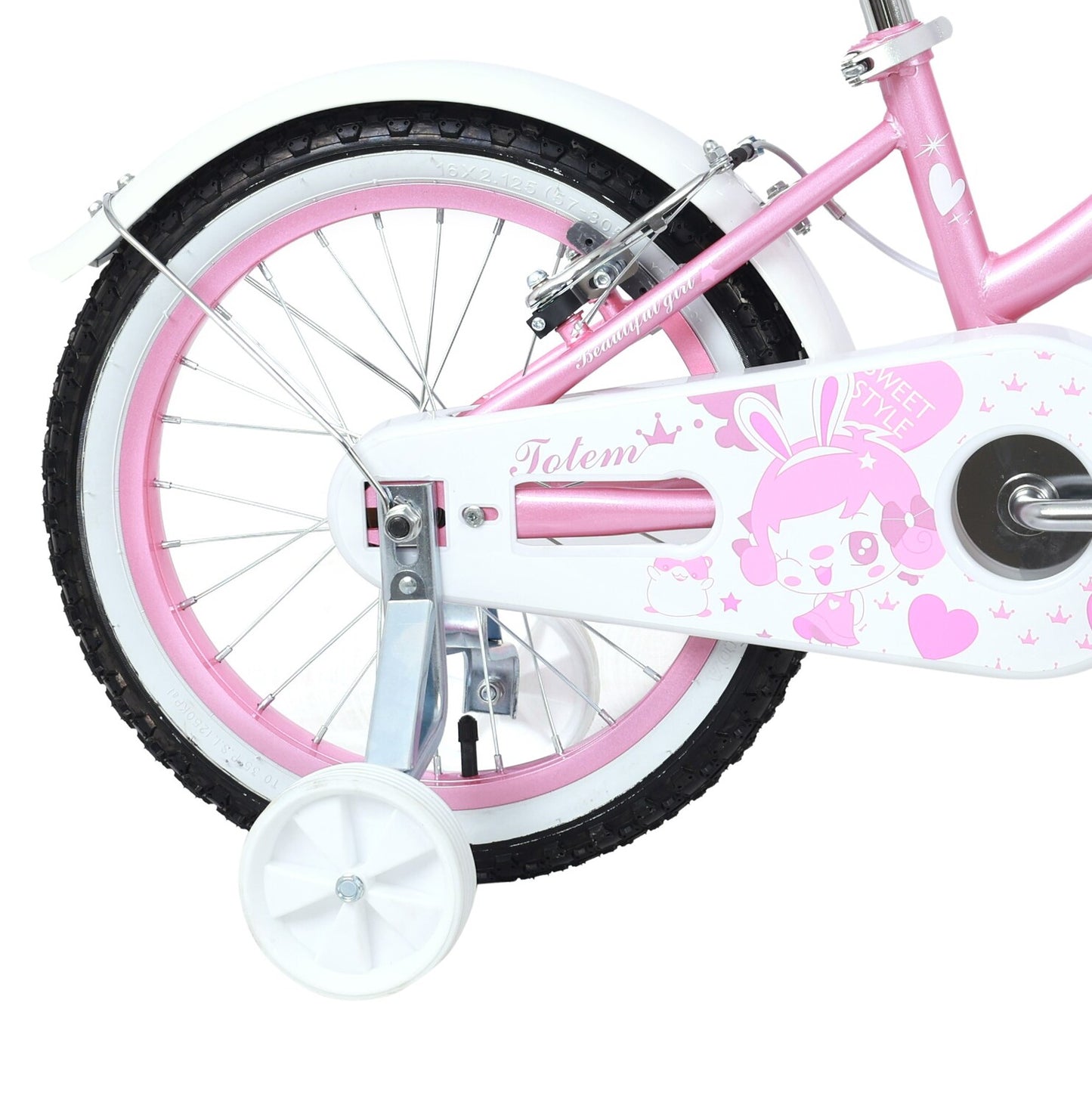 BICICLETA TOTEM INFANTIL ARO 16 LITTLE ROUSE COLOR ROSADO