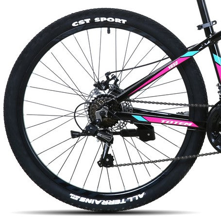 BICICLETA TOTEM MTB ARO 26 MODELO Y650 NEGRO ROSA