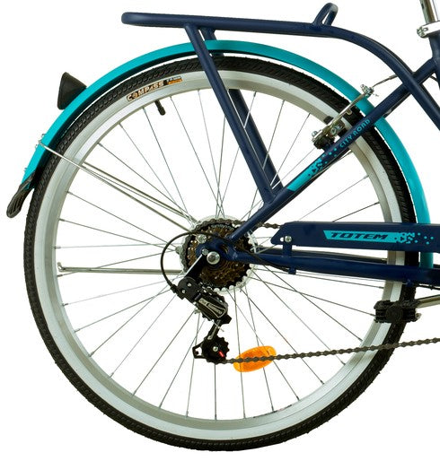 BICICLETA TOTEM CITY DAMA ARO 26 AZUL CON CELESTE