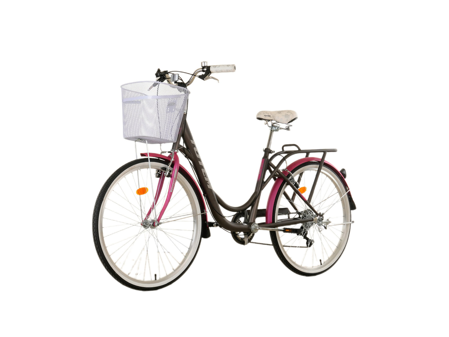 BICICLETA TOTEM CITY DAMA ARO 26 GRIS CON FUCSIA