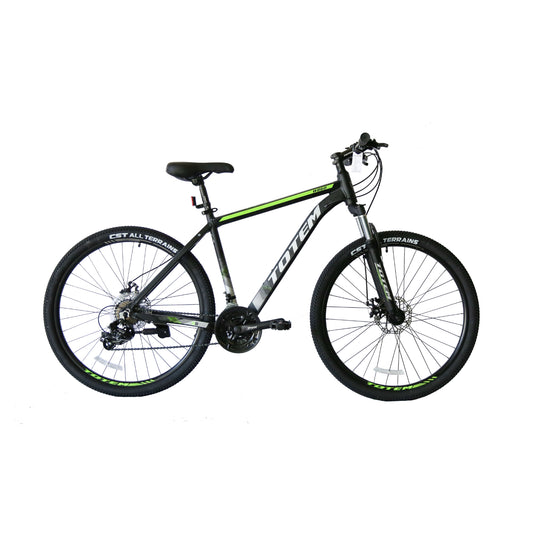 BICICLETA TOTEM MTB ARO 27,5X19 MOD W860 NEGRO CON VERDE