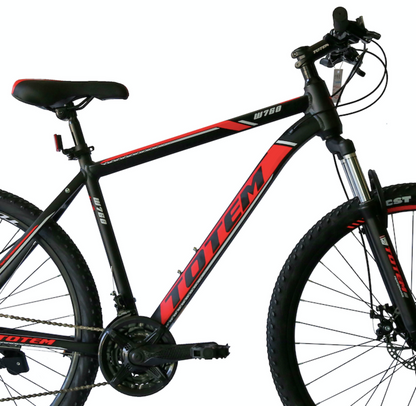 BICICLETA TOTEM MTB ARO 27.5*19 MOD W760 NEGRO CON ROJO