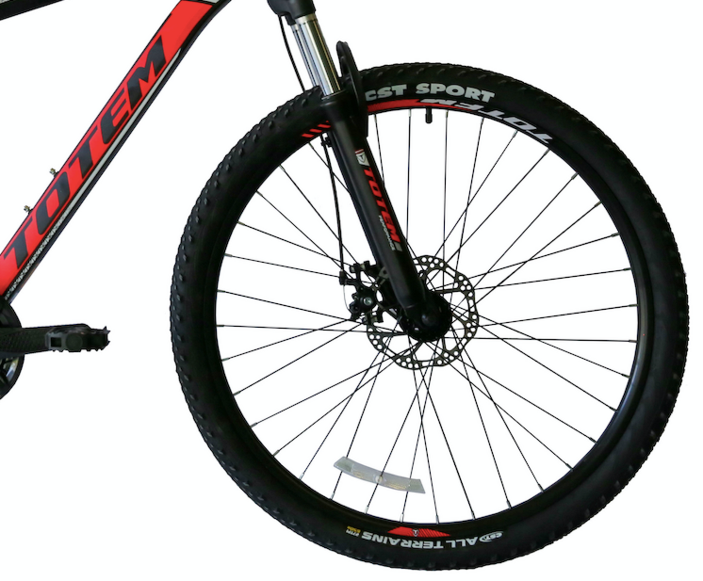BICICLETA TOTEM MTB ARO 27.5*19 MOD W760 NEGRO CON ROJO