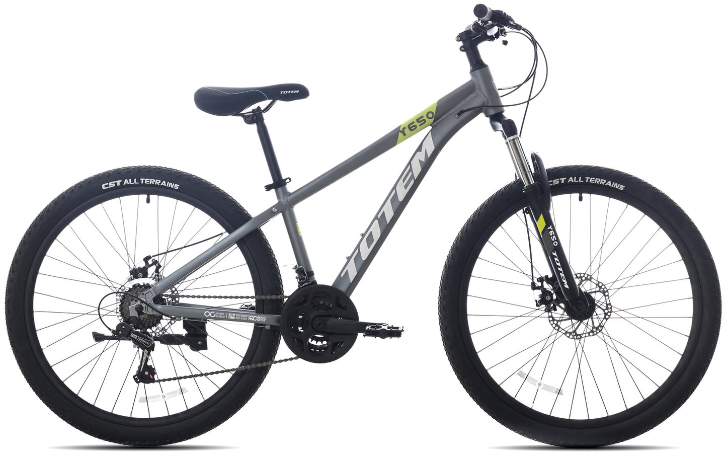 BICICLETA TOTEM MTB ARO 26 MODELO Y650 GRIS VERDE