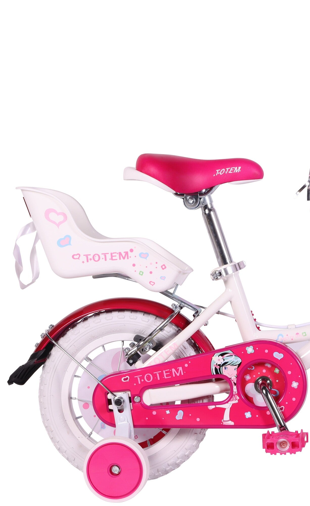 BICICLETA TOTEM INFANTIL ARO 12 PRETTY GIRL COLOR BLANCO