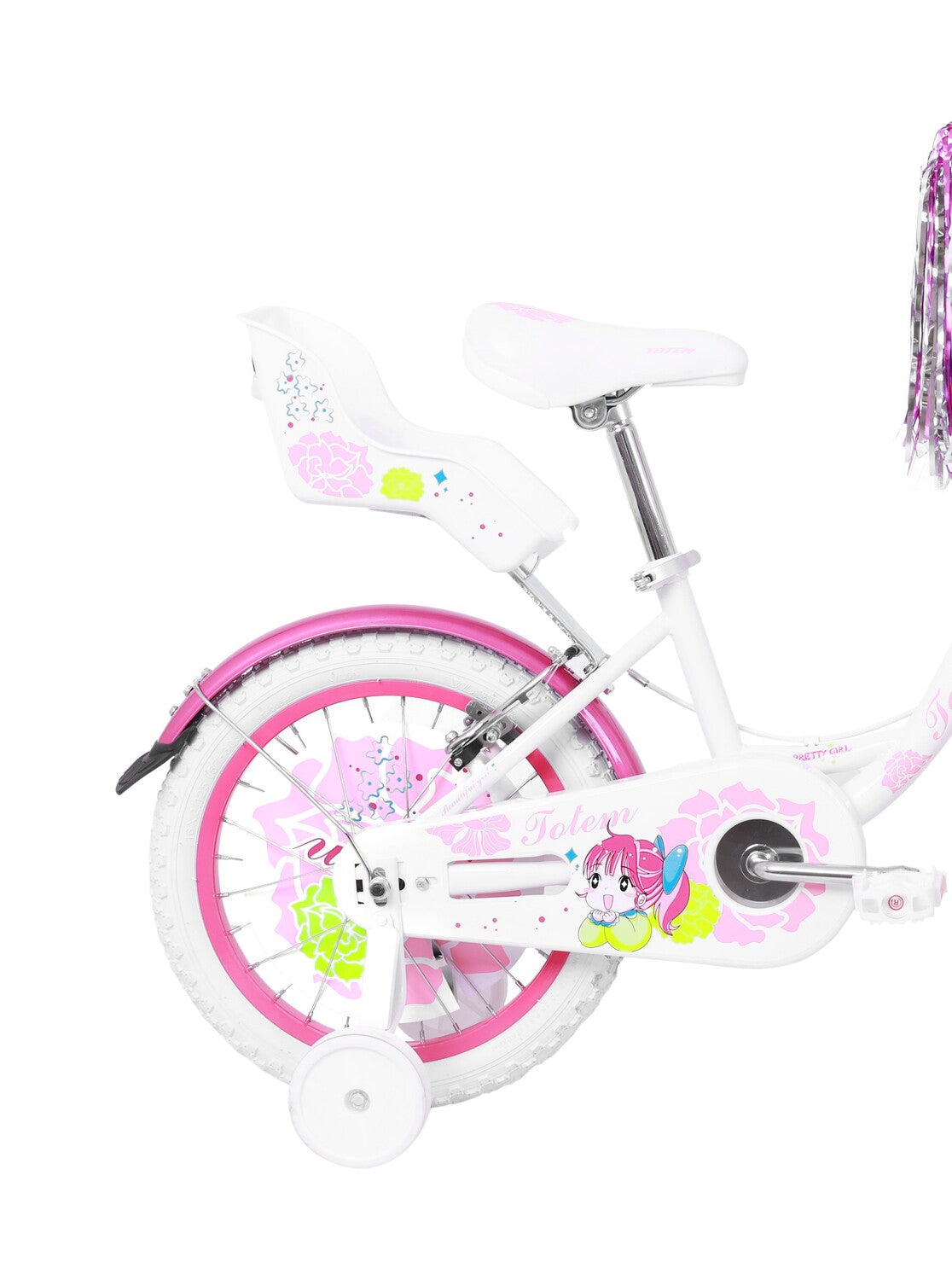 BICICLETA TOTEM INFANTIL  ARO 16 PRETTY GIRL COLOR BLANCO