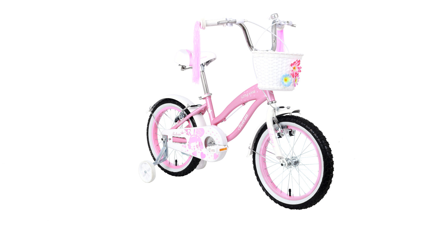 BICICLETA TOTEM INFANTIL ARO 16 LITTLE ROUSE COLOR ROSADO