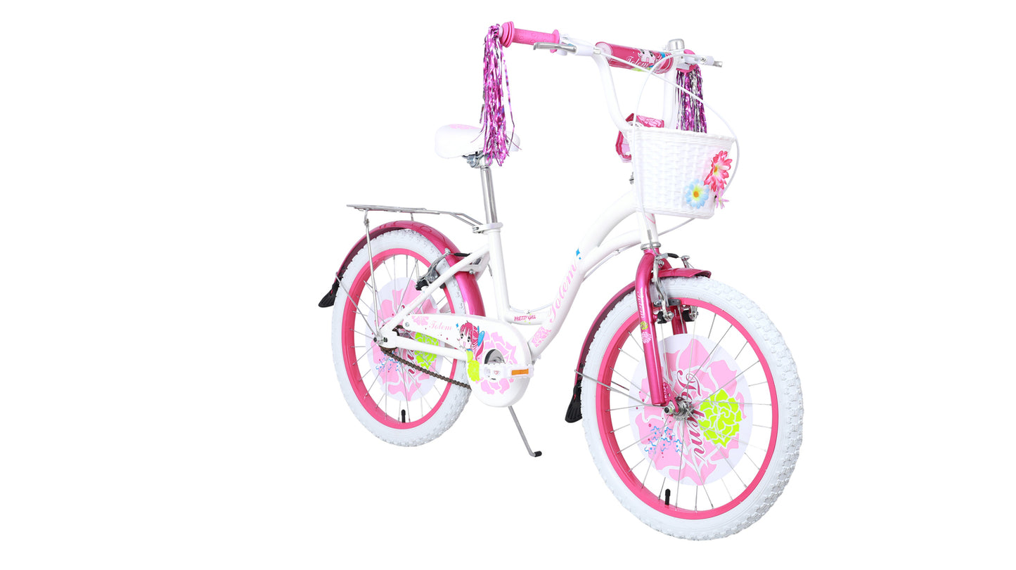 BICICLETA TOTEM INFANTIL ARO 20 PRETTY GIRL COLOR BLANCO