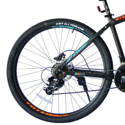 BICICLETA TOTEM MTB ARO 29*19 MOD W790 COLOR NEGRO CON NARANJO