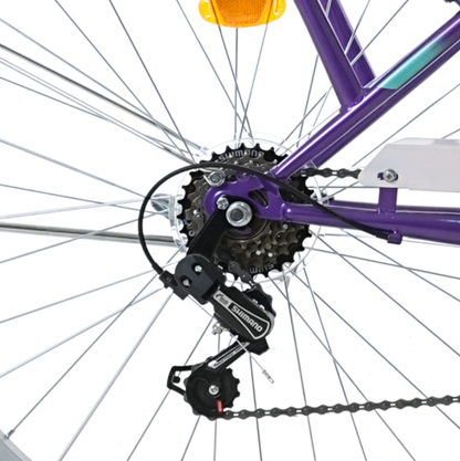 BICICLETA TOTEM CITY DAMA ARO 26 MORADO TURQUESA
