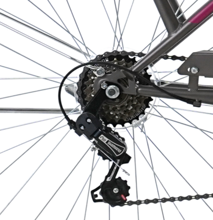 BICICLETA TOTEM CITY DAMA ARO 26 GRIS CON FUCSIA
