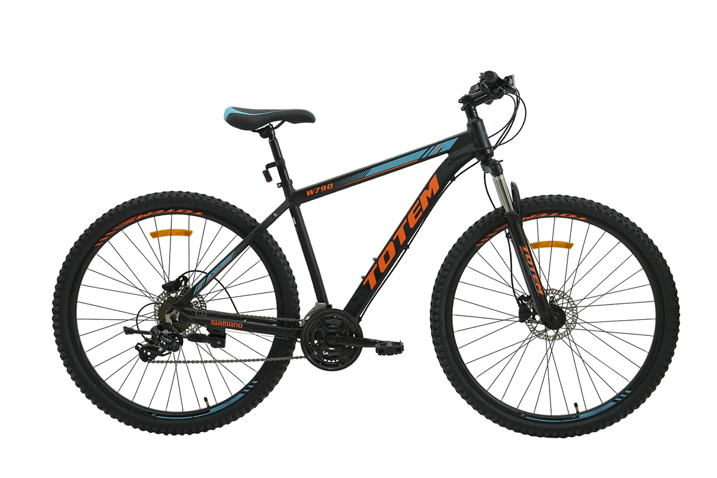 BICICLETA TOTEM MTB W790 ARO 29 TALLA 19 NEGRO CON NARANJA
