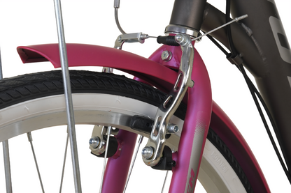 BICICLETA TOTEM CITY DAMA ARO 26 GRIS CON FUCSIA