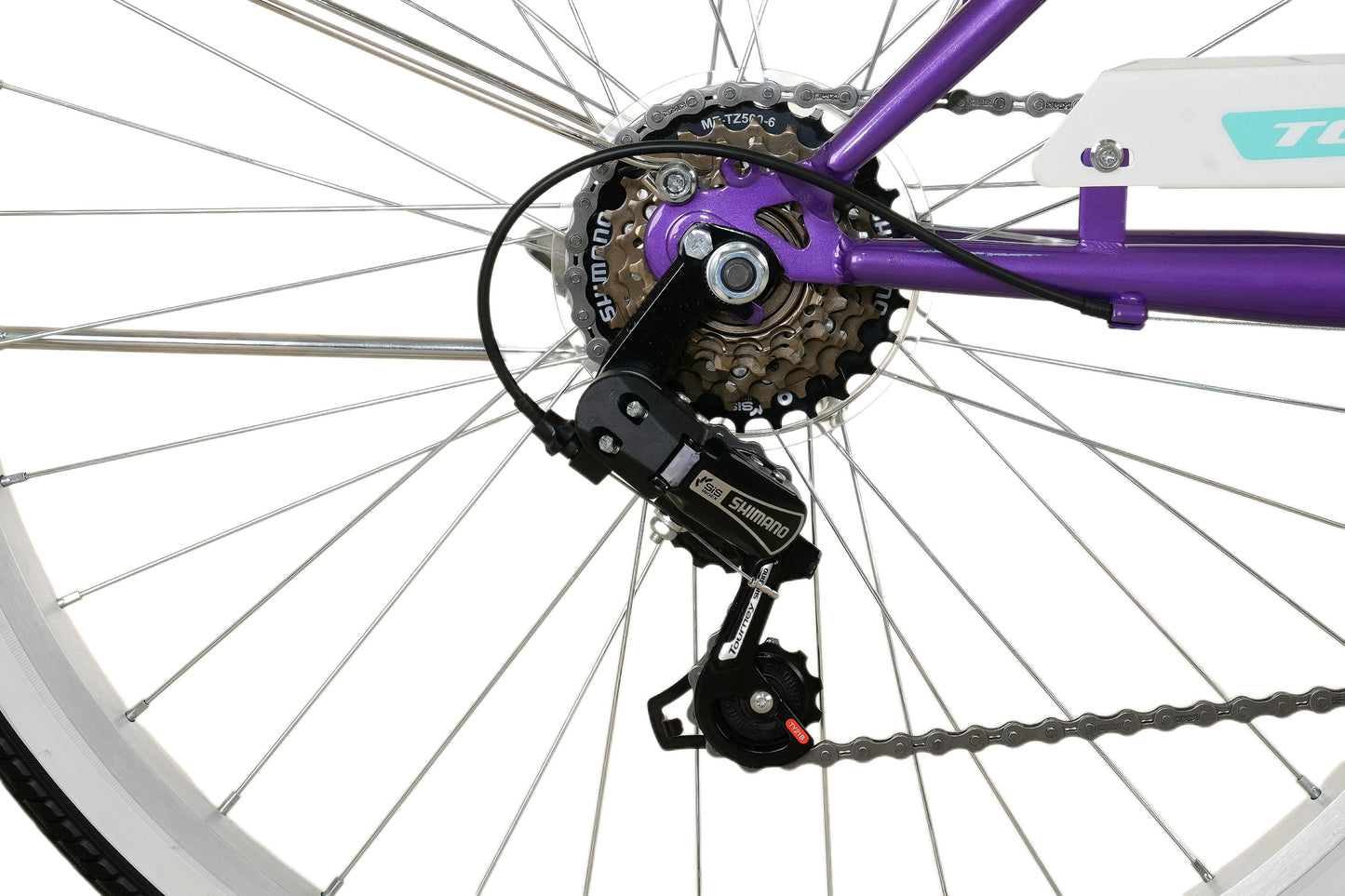 BICICLETA TOTEM CITY DAMA ARO 26 MORADO CON TURQUESA