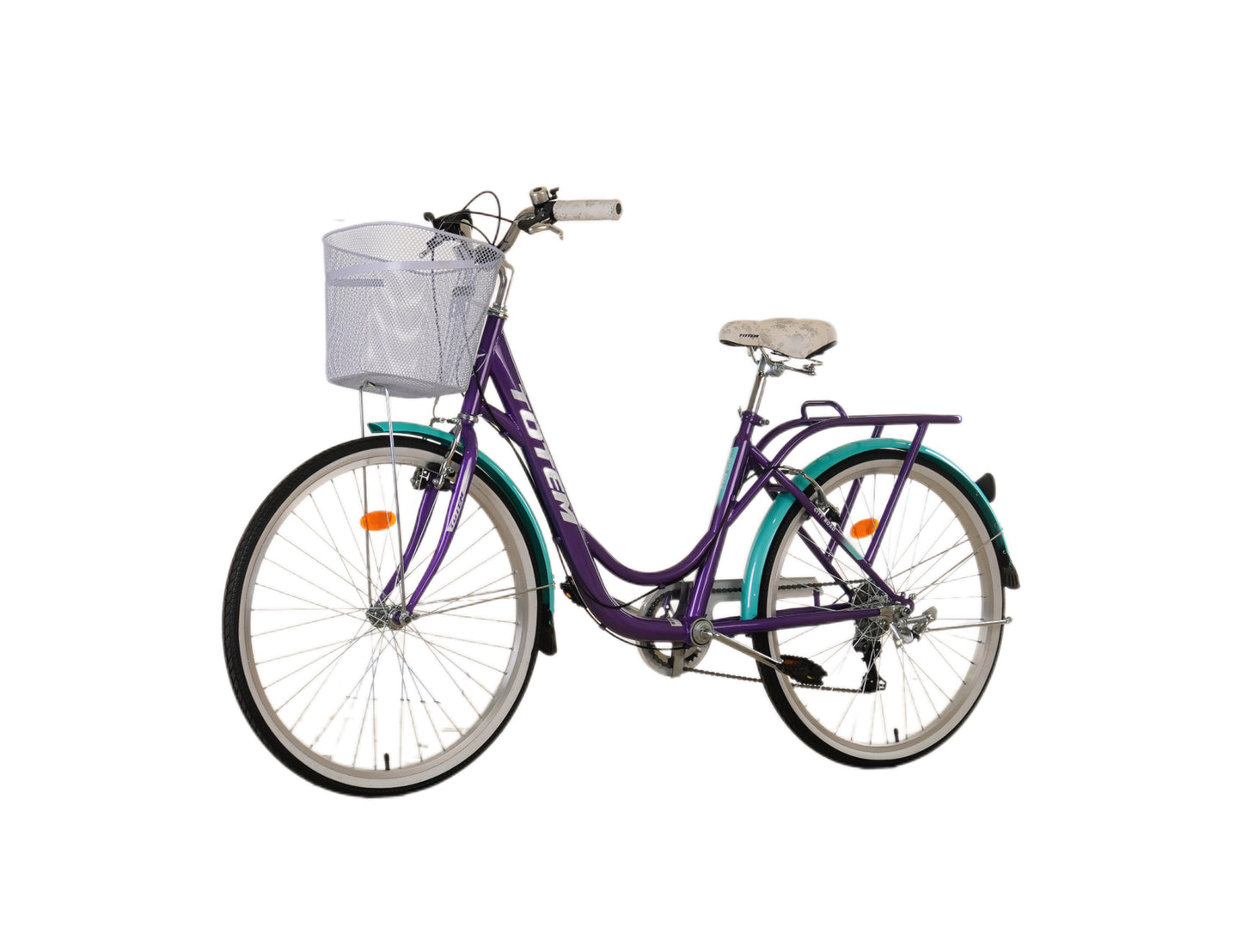 BICICLETA TOTEM CITY DAMA ARO 26 MORADO CON TURQUESA