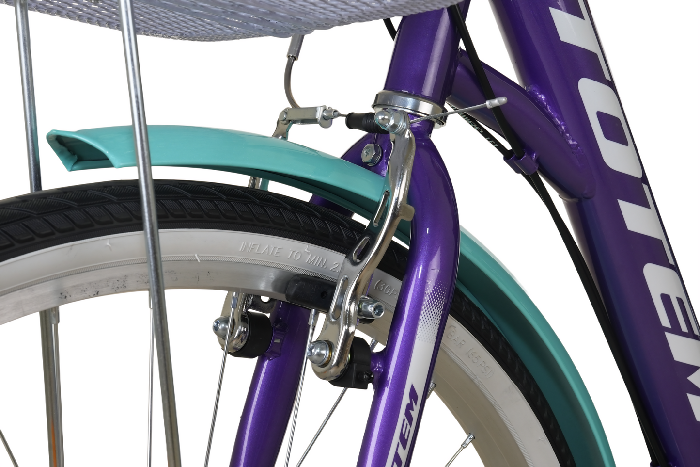 BICICLETA TOTEM CITY DAMA ARO 26 MORADO CON TURQUESA