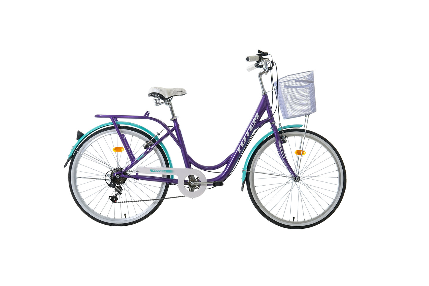 BICICLETA TOTEM CITY DAMA ARO 26 MORADO TURQUESA