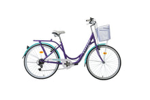 BICICLETA TOTEM CITY DAMA ARO 26 MORADO TURQUESA