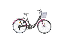 BICICLETA TOTEM CITY DAMA ARO 26 GRIS CON FUCSIA