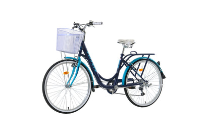BICICLETA TOTEM CITY DAMA ARO 26 AZUL CON CELESTE